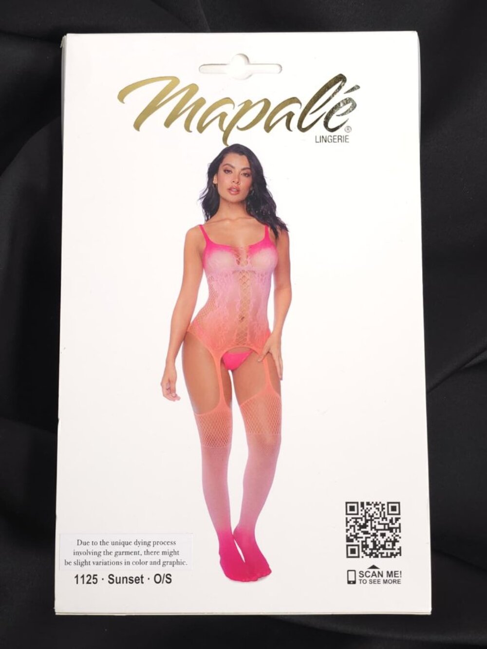 Mapalé Floral Ombre Body Stocking One Size Sunset Pink Lingerie 1125